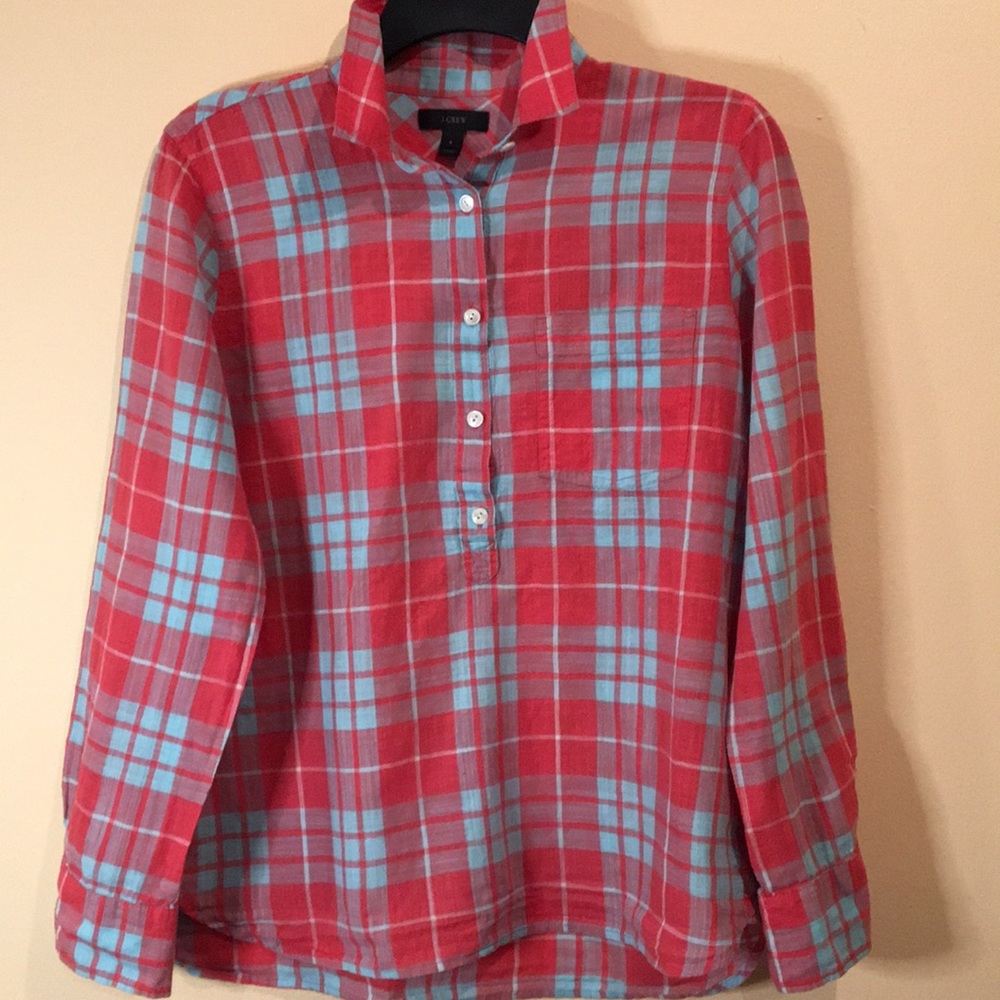 J.Crew pop-over High-Low tunic shirt Sz S - Picture 1 of 7